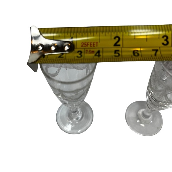 Vintage Etched Cordial Glasses, Shot Glasses, Liqueurs - Picture 6 of 6